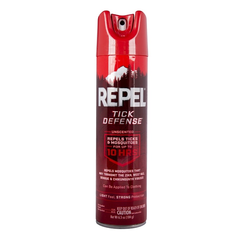Repel 6410484 Tick Defense, 6.5 oz, Aerosol, Liquid, Clear/Light Yellow/Water White, Ethanol, Picaridin