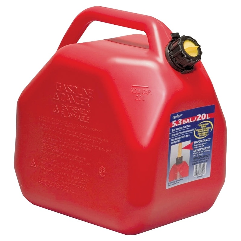 Scepter 07622 Gas Can, 5.3 gal Capacity, Polyethylene, Red