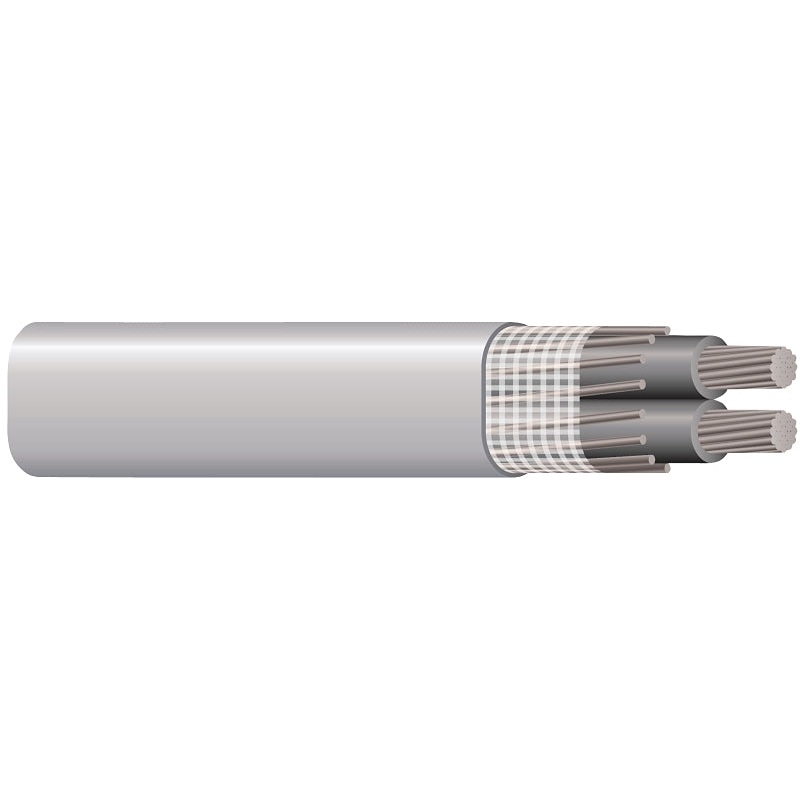 Southwire 4/0-4/0-2/0 ALUM Service Entrance Cable, Gray Sheath, 205 A, 3-Conductor, Aluminum Conductor, PVC Insulation