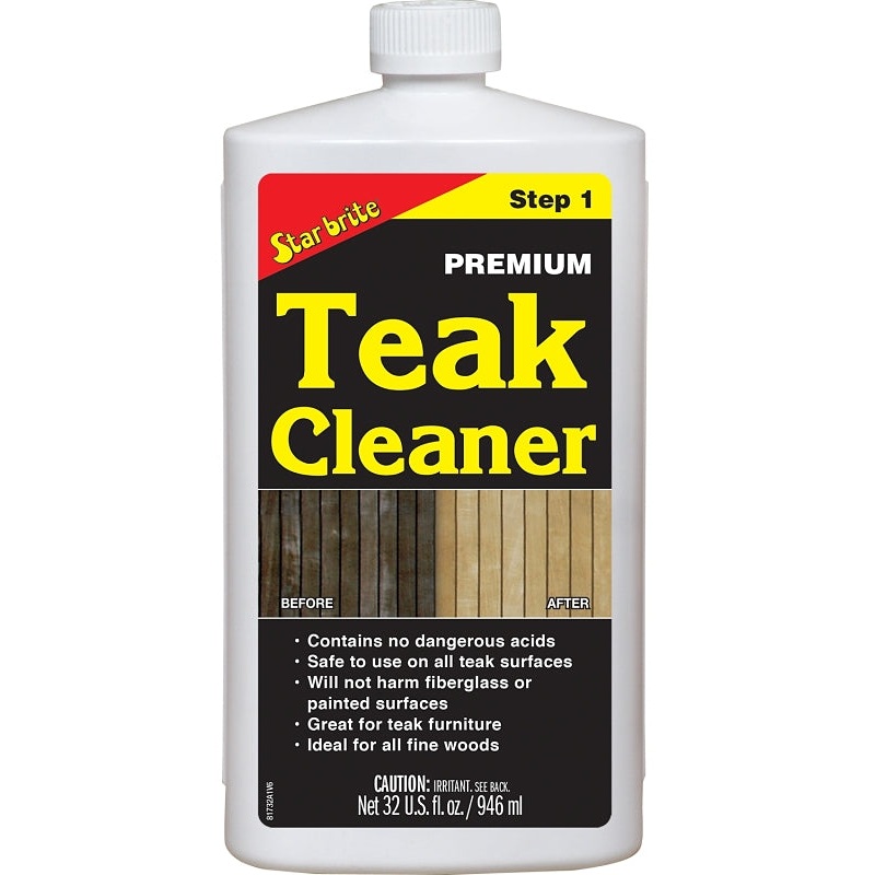 Star brite 081432 Teak Cleaner, 32 oz Bottle, Liquid, Clear