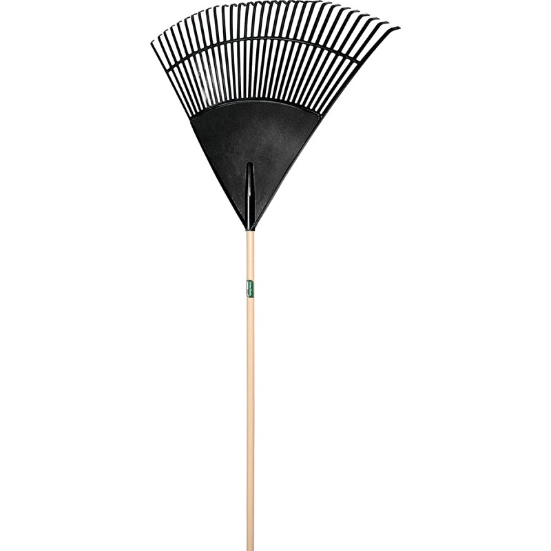 UnionTools 64169 Leaf Rake, Polypropylene Tine, 30-Tine, Hardwood Handle, 48 in L Handle