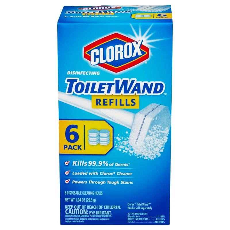 Clorox 14882 Toilet Wand Refill, Pack of 6