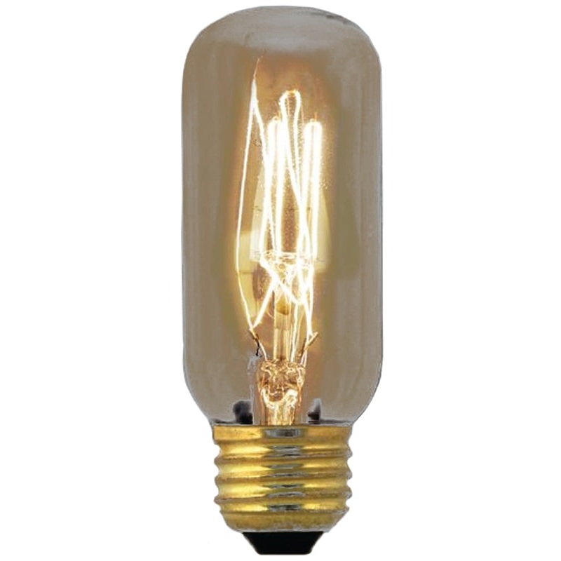 Feit Electric BP60T12/RP Incandescent Bulb, 60 W, T12 Lamp, Medium E26 Lamp Base, 150 Lumens, 2200 K Color Temp