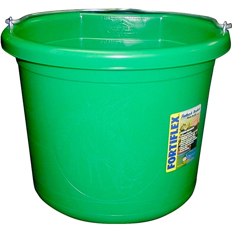 Fortex-Fortiflex FB-124 Series FB-124GR Bucket, 24 qt Volume, Rubber/Polyethylene, Green
