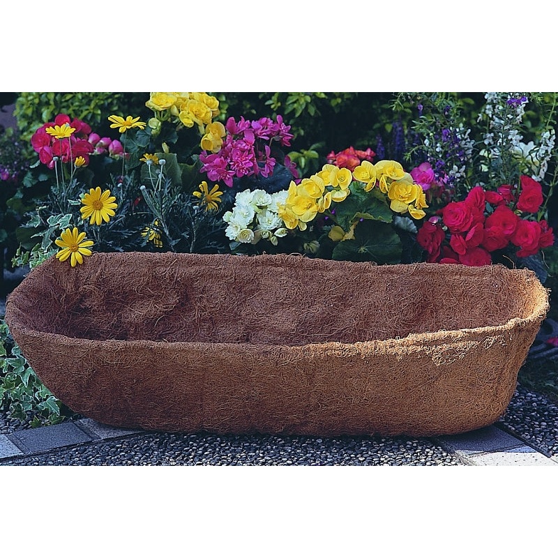 Landscapers Select T51551-3L Planter Liner, 30 in W, 9 in H, Rectangular, Natural Coconut, Brown, Pack of 10