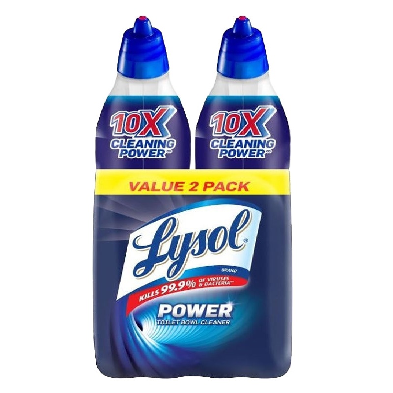 Lysol 1920079174 Toilet Bowl Cleaner, 24 fl-oz Angle Neck Bottle, Liquid, Wintergreen, Dark Blue, Pack of 4