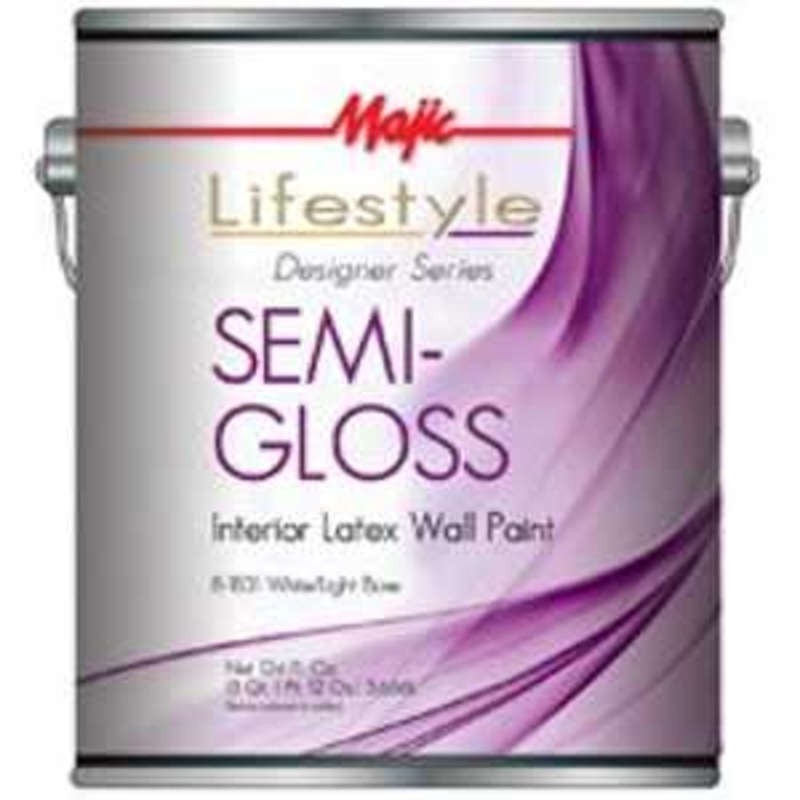 Majic Paints 8-1831-1 Interior Paint, Semi-Gloss Sheen, White, 1 gal, Can, 350 sq-ft Coverage Area