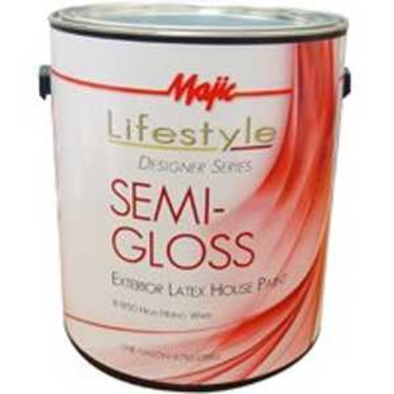 Majic Paints 8-1850-1 Exterior House Paint, Semi-Gloss, White, 1 gal Can