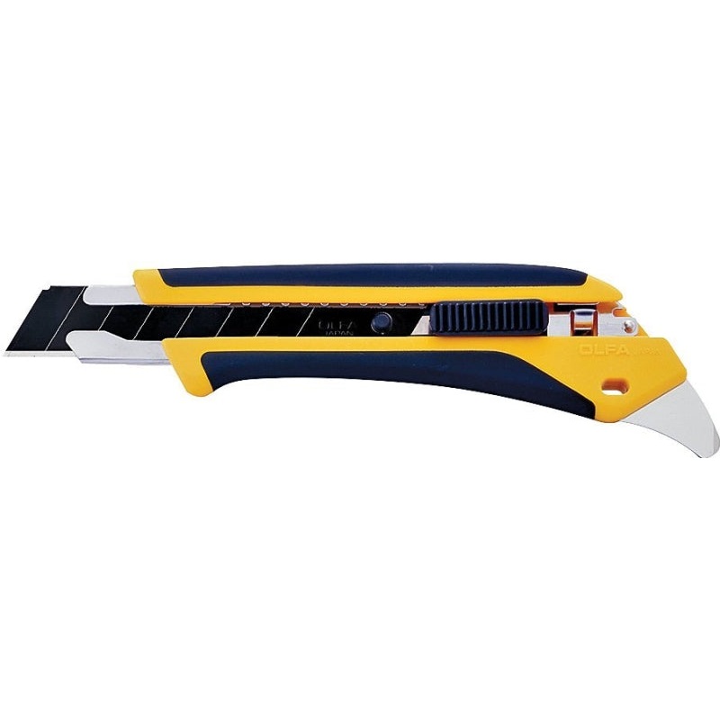 OLFA 1072198 Utility Knife, 18 mm W Blade, Stainless Steel Blade, Comfort-Grip Handle, Black/Yellow Handle
