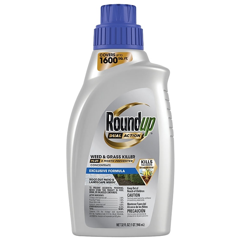 Roundup 5376906 Concentrated Weed and Grass Killer, Liquid, 32 oz