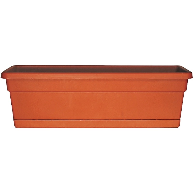 Southern Patio WB3012TC Window Box Planter, 7.22 in H, 29-3/4 in W, 8 in D, Plastic, Terracotta