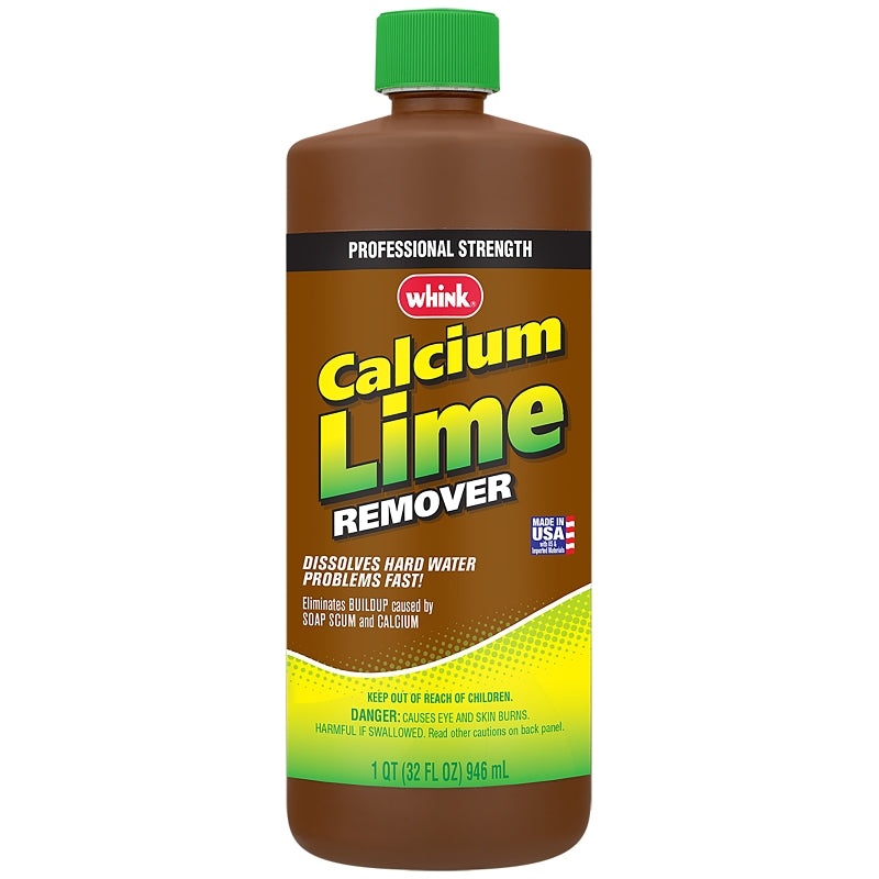 Whink 35232 Calcium Lime Remover, 32 oz, Liquid, Vinegar-Like, Light Yellow