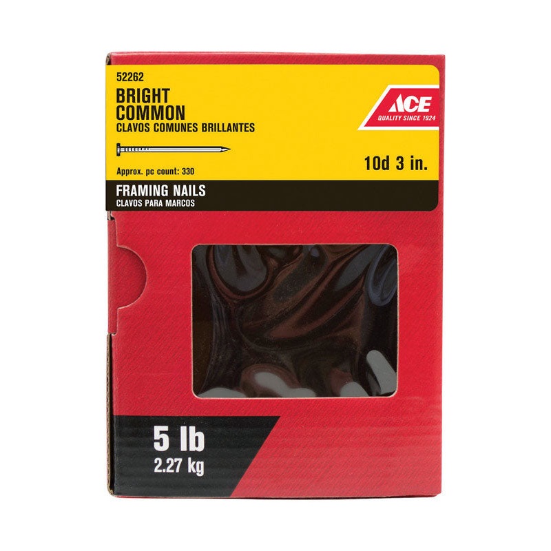Ace Round 3 in. L Common Nail Smooth Bright Steel 5 lb.