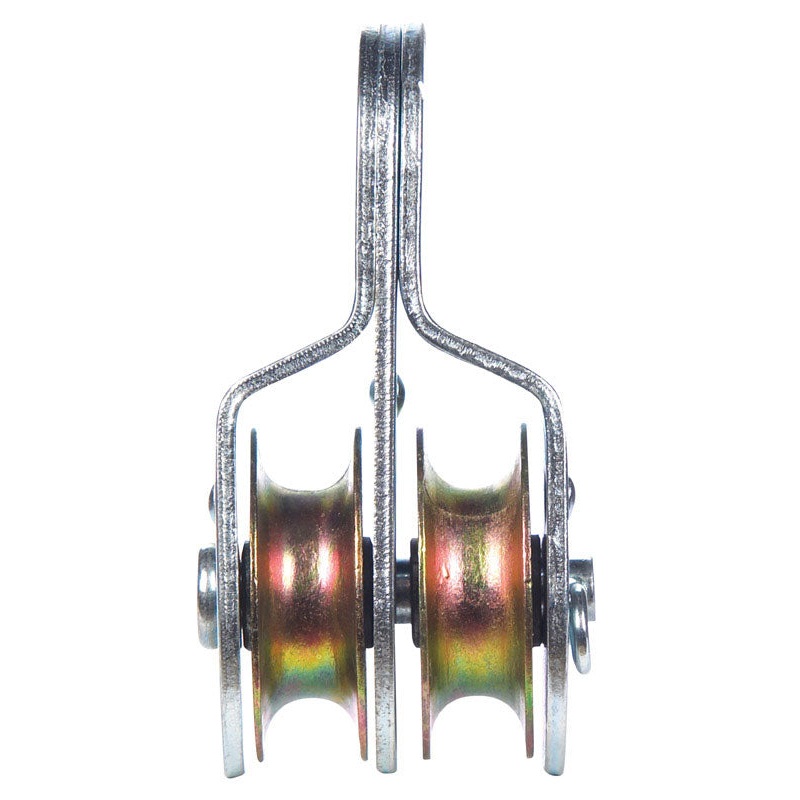 Campbell Chain Double Sheave Rigid Eye Pulley 1-1/2 in. Rigid 400 lb. Steel
