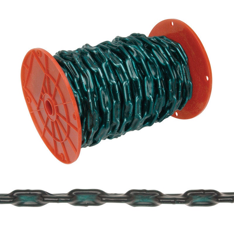 Campbell Chain Straight Link Coil Chain 60 ft. L x 3/16 in. Dia. No. 2/0 Green Carbon Steel