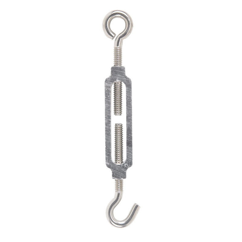 Hampton 0.5 2.9 in. L Aluminum Stainless Steel/Aluminum Turnbuckle 1 pk Hook and Eye