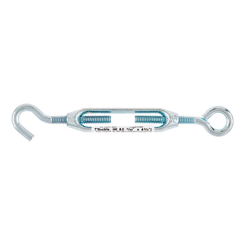 Hampton 2.5 in. L 0.2 Zinc Plated Steel/Aluminum Turnbuckle 1 pk Hook and Eye