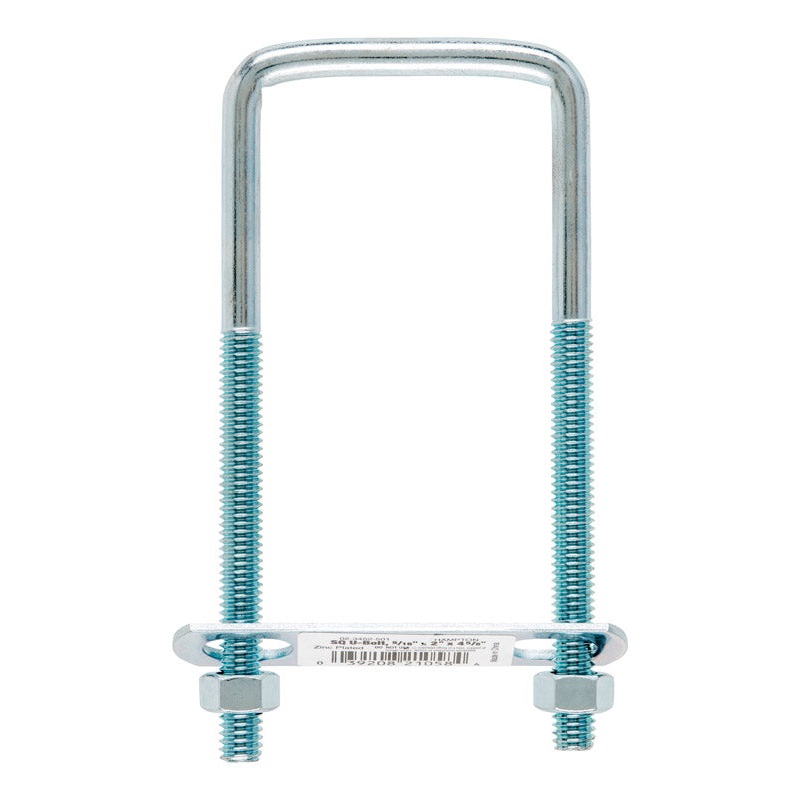 Hampton 2 in. W x 4-3/4 in. L Zinc Plated Steel Square Bend U Bolt 10 pk