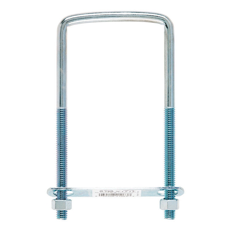 Hampton 3 in. W x 6 in. L Zinc Plated Steel Square U-Bolt 10 pk