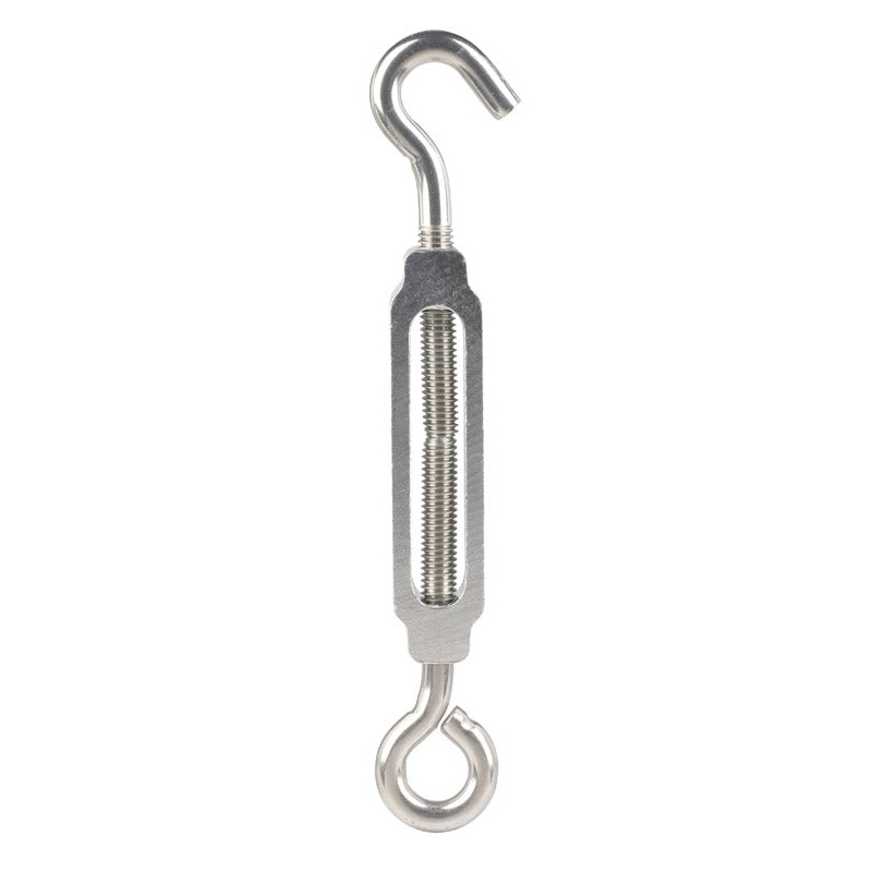 Hampton 4.1 in. L 0.4 Aluminum Stainless Steel/Aluminum Turnbuckle 1 pk Hook and Eye