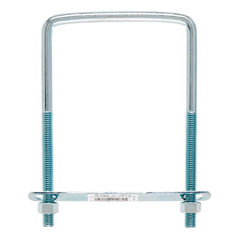 Hampton 4 in. W x 6 in. L Zinc Plated Steel Square Bend U Bolt 10 pk