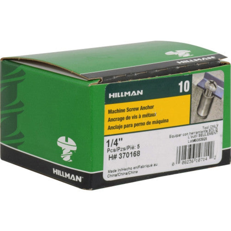 Hillman 1/4 in. Dia. x 0 in. L Metal Round Head Setting Tool Machine Screw Anchor 5 pk