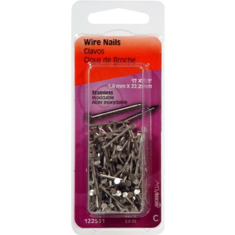 Hillman 17 Ga. 7/8 in. L Stainless Steel Wire Nail 2 oz.