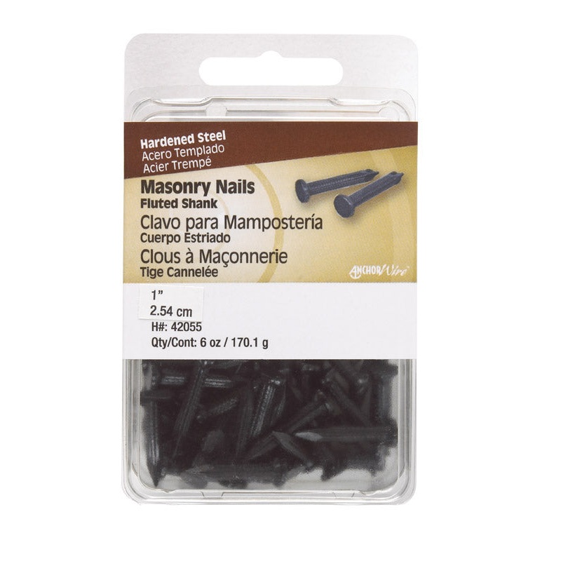 Hillman Flat 1 in. L Masonry Nail Fluted Steel 6 oz.