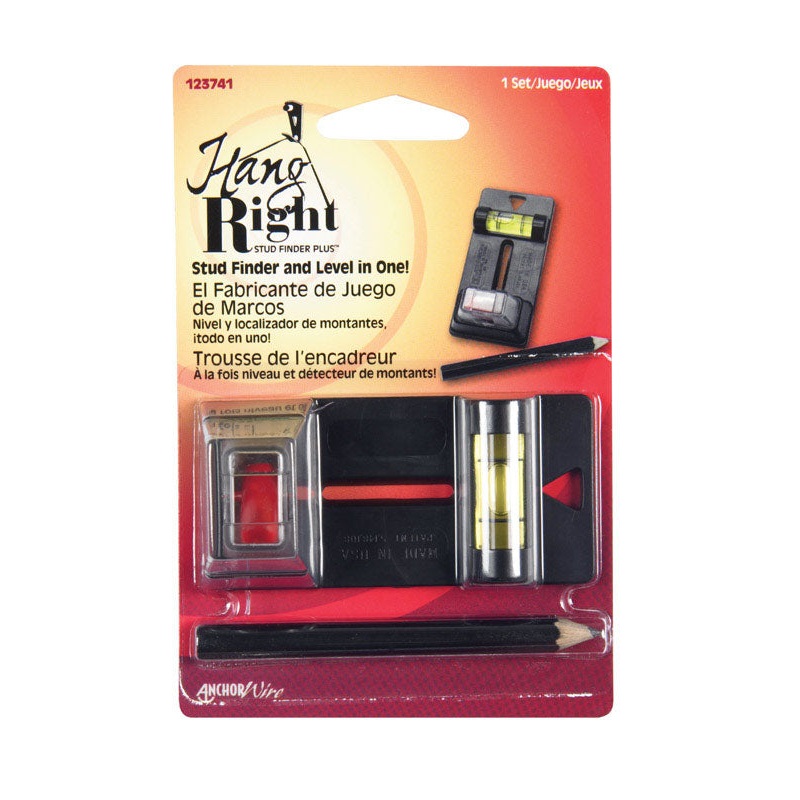 Hillman Hang Right Plastic Stud Finder Stud Finder and Level Vial 1 pk