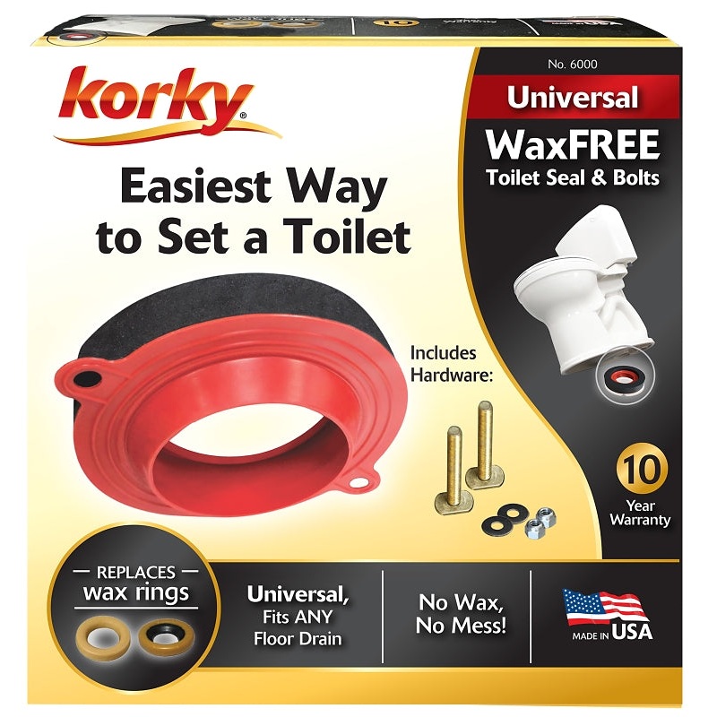 Korky 6000FR Toilet Seal Kit, Rubber, Red, For: 3 in and 4 in Drain Pipes
