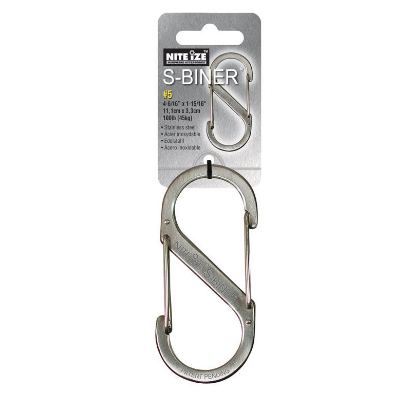 Nite Ize S-Biner Stainless Steel 4-5/16 in. L Carabiner Key Holder 100 lb. Stainless Steel Sil