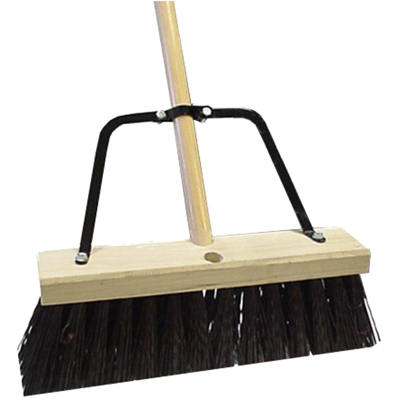 Quickie 00649HDSUTRI Push Broom, 16 in Sweep Face, Polypropylene Bristle, Wood Handle