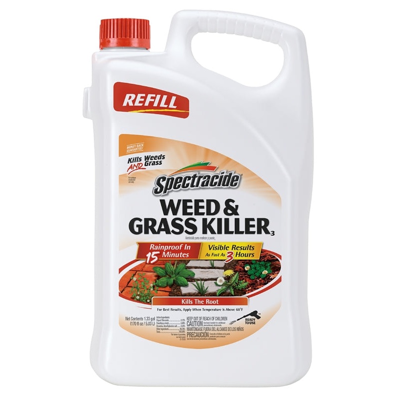 Spectracide HG-96371 Weed and Grass Killer, Liquid, Amber, 1.33 gal Can, Mild Aromatic