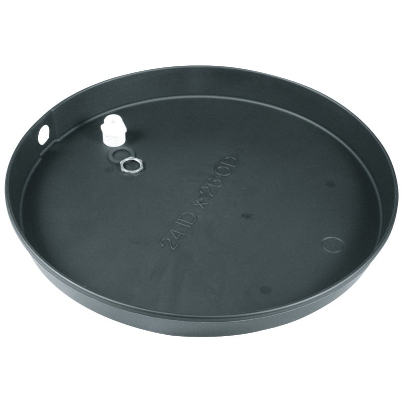 Camco USA 11360 Recyclable Drain Pan, Plastic, For: Electric Water Heaters, 24 in ID x 2-1/2 in D