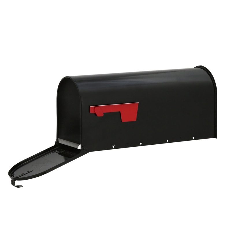 Gibraltar Mailboxes Elite Metal Post Mounted Black Mailbox 8-3/4 in. H x 6-7/8 in. W x 20 in.