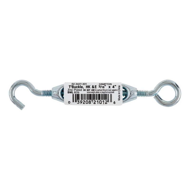 Hampton 2.1 in. L 0.2 Zinc Plated Hook and Eye Turnbuckle Steel/Aluminum 1 pk