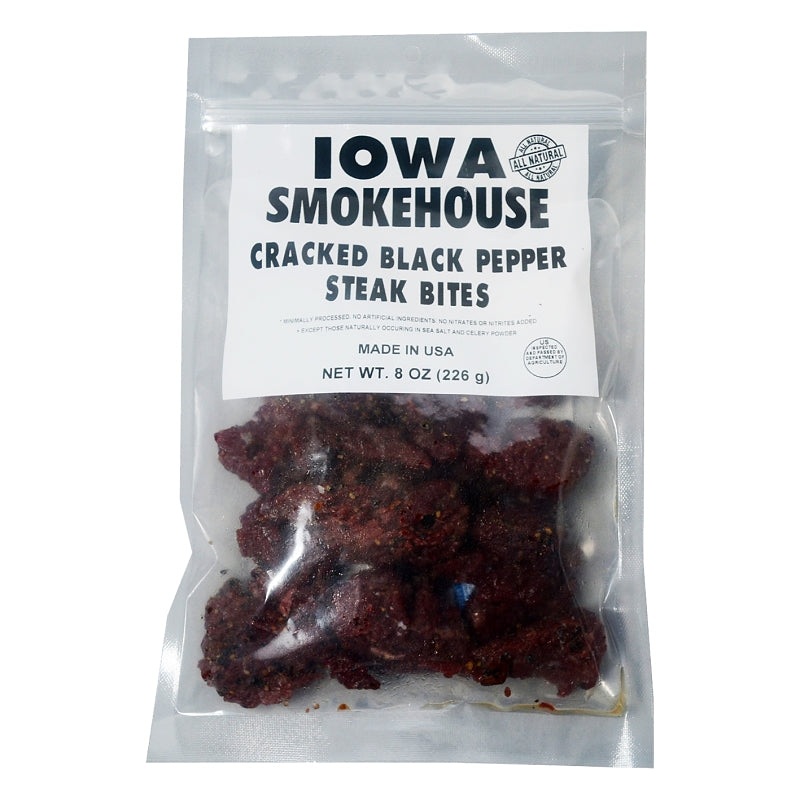 Iowa Smokehouse IS-SBBP Steak Bite, Cracked Black Pepper, 8 oz, Pack of 6