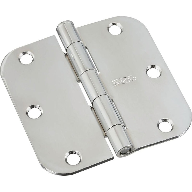 National Hardware N830-179 Door Hinge, Steel, Polished Chrome, Non-Rising, Removable Pin, Full-Mortise Mounting, 50 lb