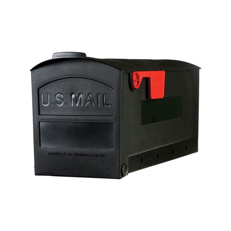 Solar Group Gibraltar Roughneck Polymer Post Mounted Mailbox Black 9-3/4 in. H x 20-3/8 in. L