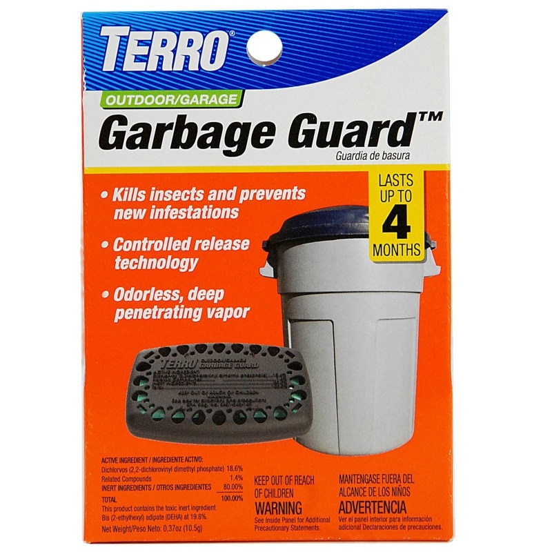 Terro T800 Trash Can Insect Killer, Solid, Mild Chemical, Blue/Yellow, Adhesive Strip