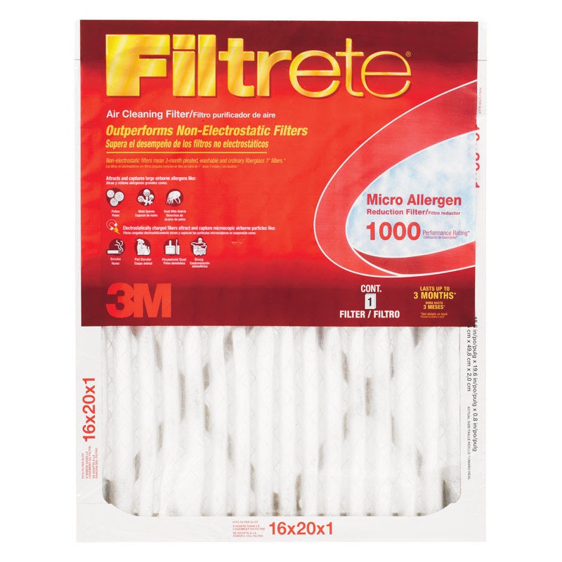 3M Filtrete 16 in. W x 20 in. L x 1 in. D Air Filter