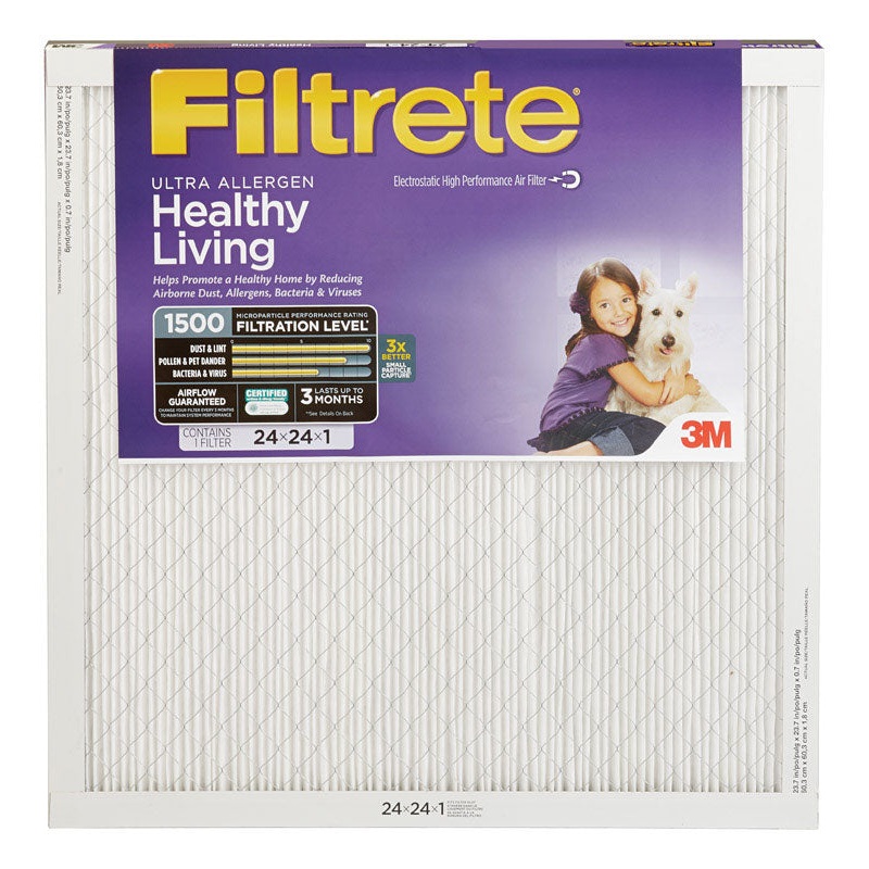 3M Filtrete 24 in. W x 24 in. L x 1 in. D Air Filter