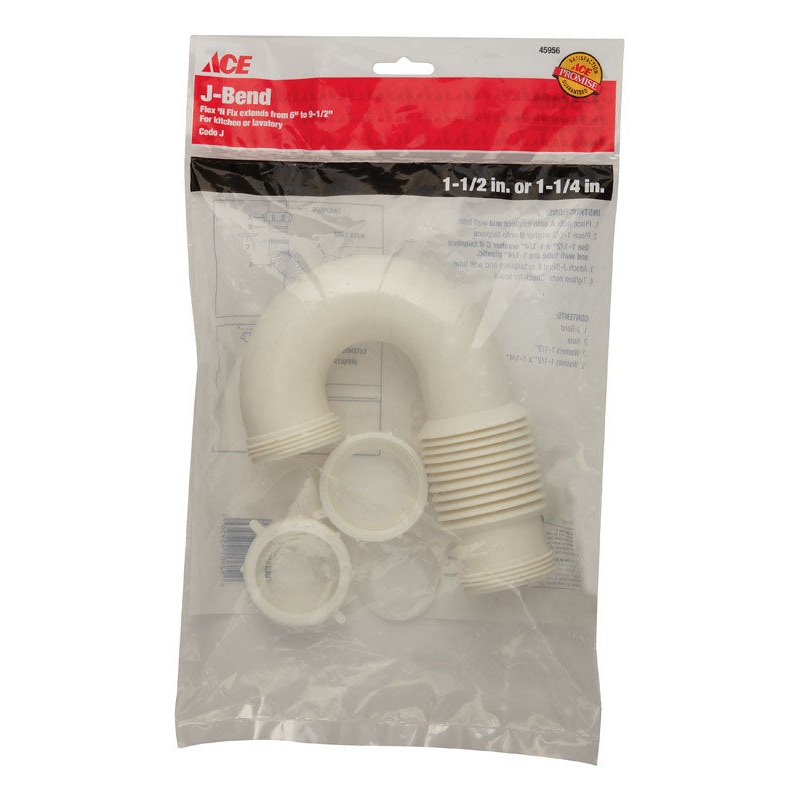 Ace 1-1/2 in. Dia. x 1-1/4 in. Dia. Slip To Slip PVC J-Bend