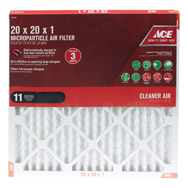 Ace 20 in. L x 20 in. W x 1 in. D Pleated Microparticle Air Filter 11 MERV