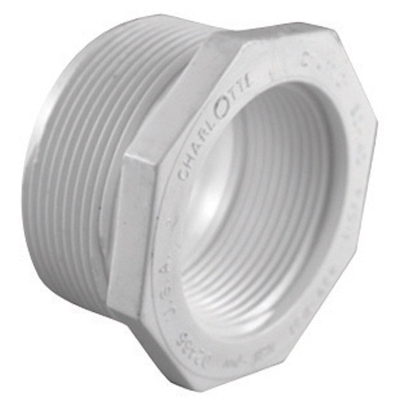 Charlotte Pipe 1-1/2 in. Dia. x 1-1/4 in. Dia. MPT To FPT Schedule 40 PVC Reducing Bushing