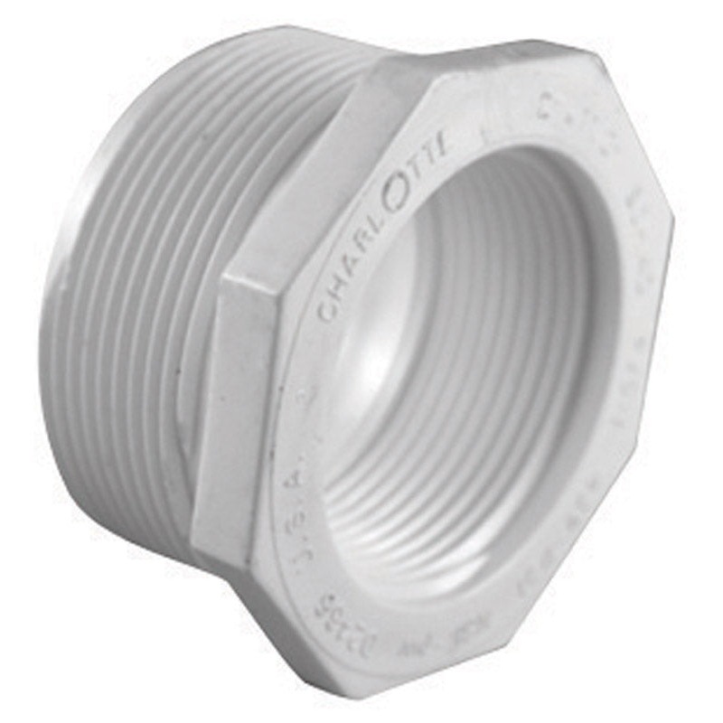 Charlotte Pipe Schedule 40 MPT To FPT 1-1/2 in. Dia. x 1 in. Dia. PVC Reducing Bushing