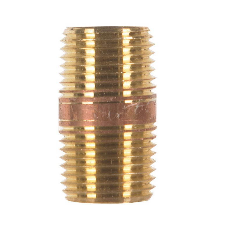JMF 1-1/2 in. 1/2 MPT To MPT 1/2 in. Dia. Brass Pipe Nipple