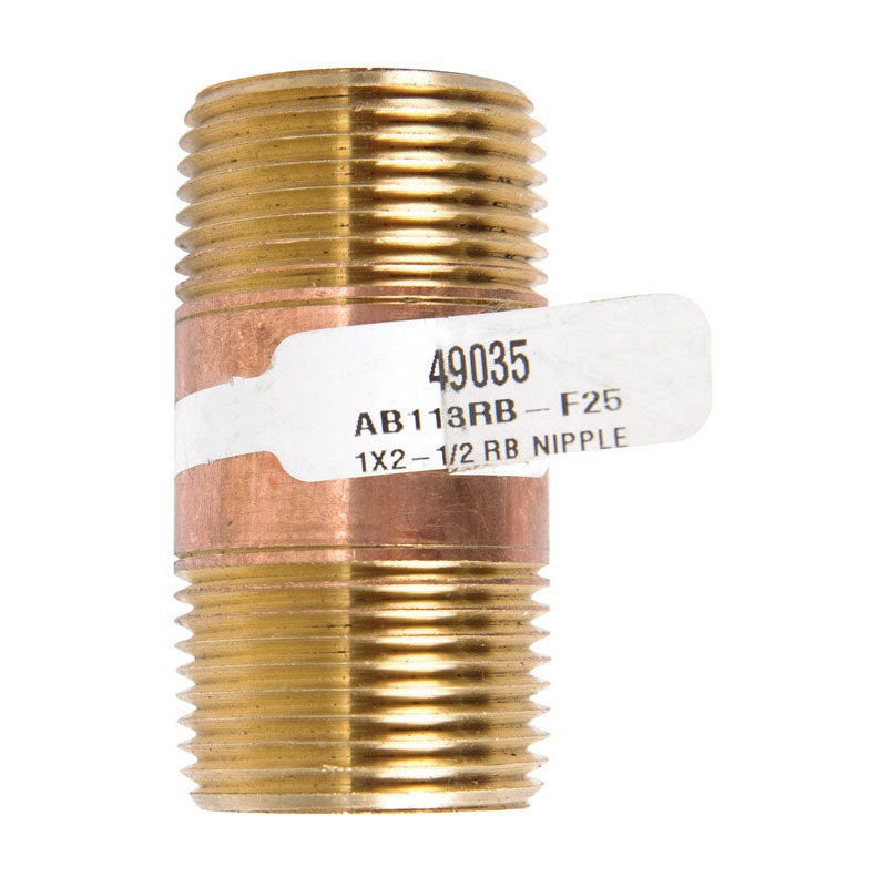 JMF 2-1/2 in. 1 MPT To MPT 1 in. Dia. Brass Pipe Nipple