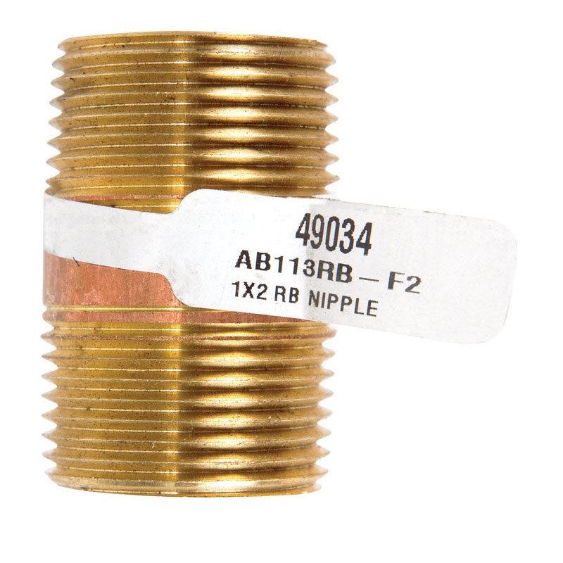 JMF 2 in. 1 MPT x MPT 1 in. Brass Pipe Nipple