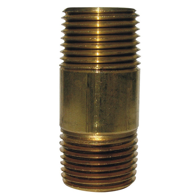 JMF 3/8 MPT To MPT To Nipple 3/8 in. Dia. Red Brass Pipe Nipple